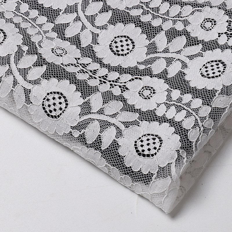 Dress Cutwork Jacquard Nylon Lace Fabric for Women's Wear Wholesale Su 8